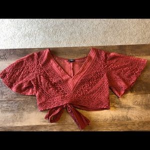 Express Cropped V-Neck Top